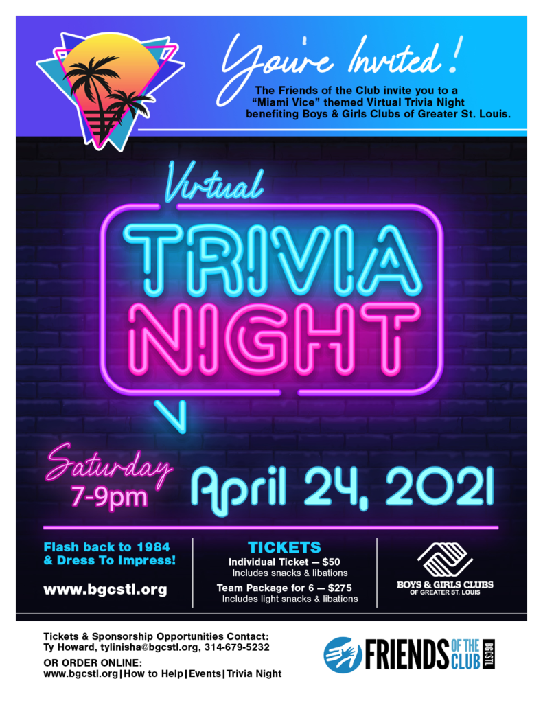 Friends Of The Club Trivia Night Boys Girls Clubs